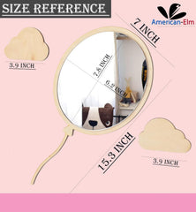 American Elm Mirror Balloon & Clouds Set Unbreakable Kids Room Decor Shatterproof Acrylic & Pine MDF