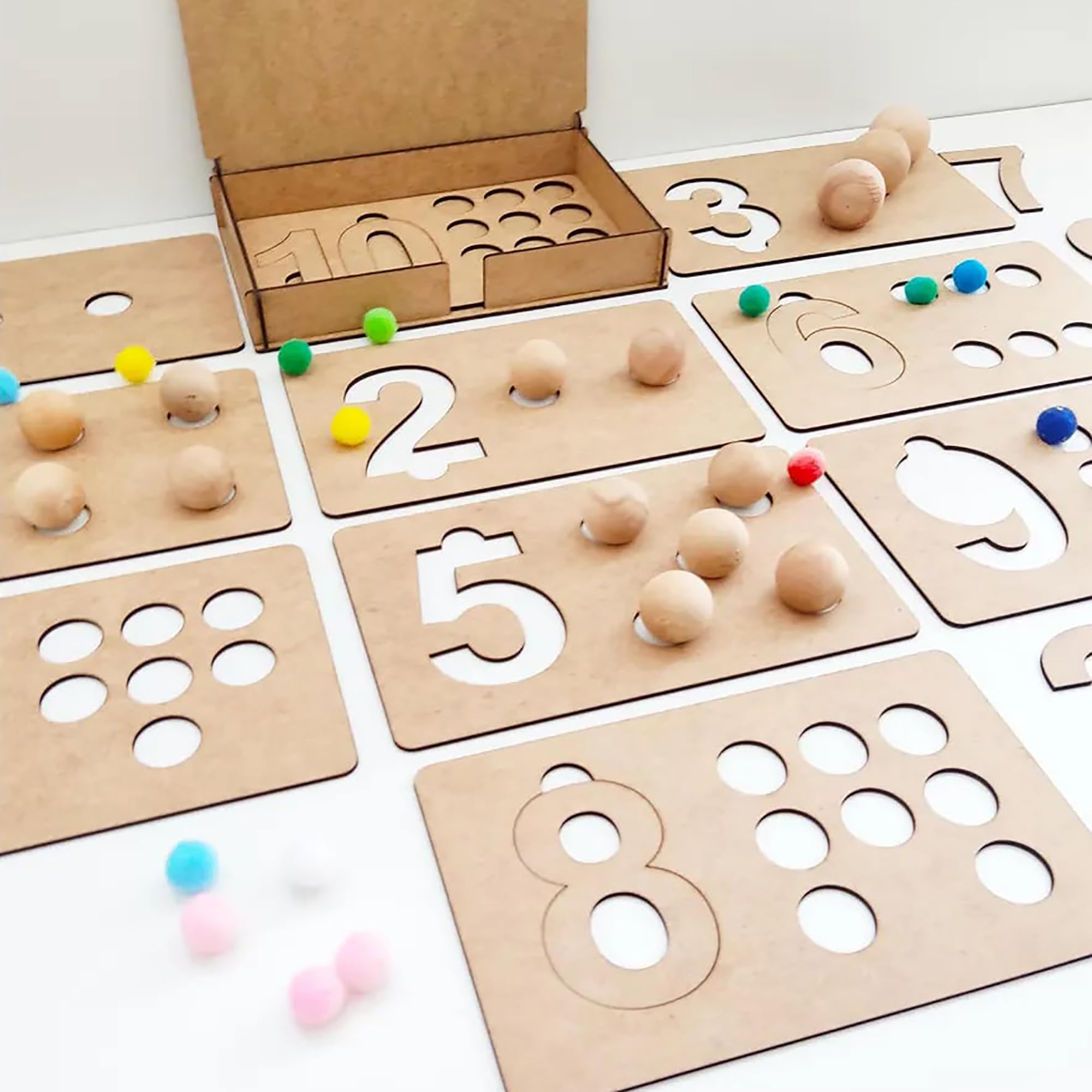 Wooden number tracing set for early childhood development