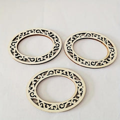 American Elm 20 Pcs Wooden Lace Photo Frame Cutouts DIY Scrapbooking Ornaments for Card Making, Halloween, Kids Crafts, Vintage Style Wooden Frame Shapes