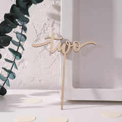 American Elm Two Wild Cake Topper Jungle Safari 2nd Birthday Decor Wild 2nd Birthday Party Supplies MDF for Boys Girls