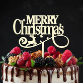 Cliths "Our First Christmas" Cake Topper Wooden Keepsake Decor for Newlyweds, Engagements & Holiday Birthdays