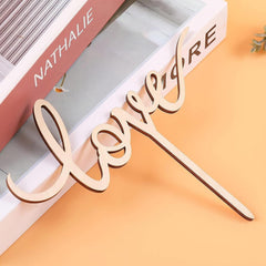 Cliths Wooden "Love" Cake Topper MDF Gift Boxed - Wedding, Valentine's, Food Safe & Paintable