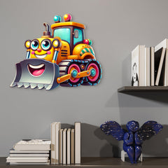 removable 3d bulldozer cutouts for nursery construction theme