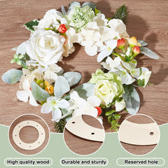Whittlewud Pack of 6 Wooden Floral Wreath Rings for DIY Crafts, Wedding Decor, Wall Hangings