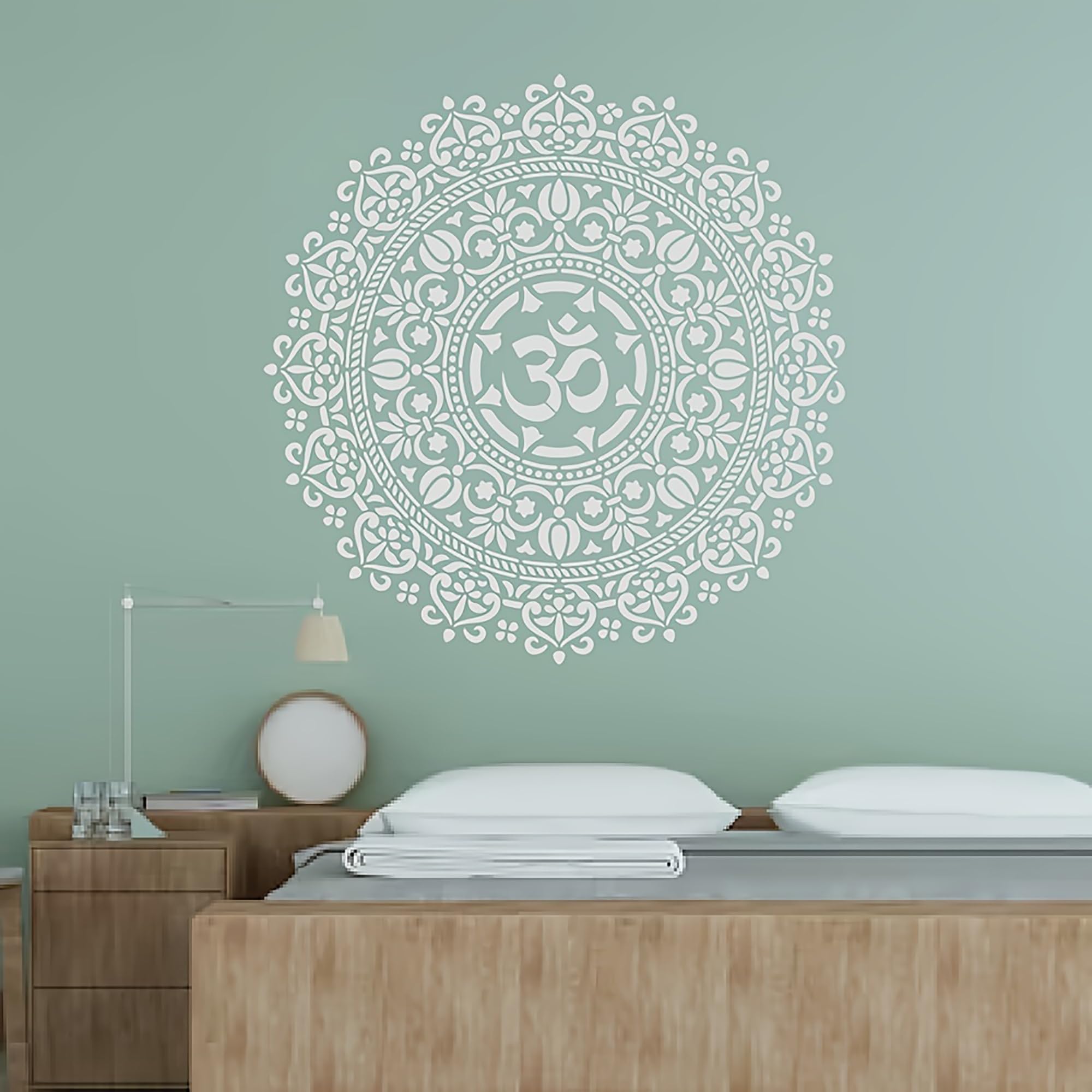 fabric art om symbol stencil
