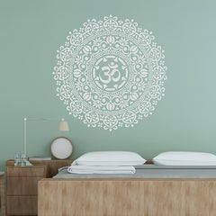 fabric art om symbol stencil