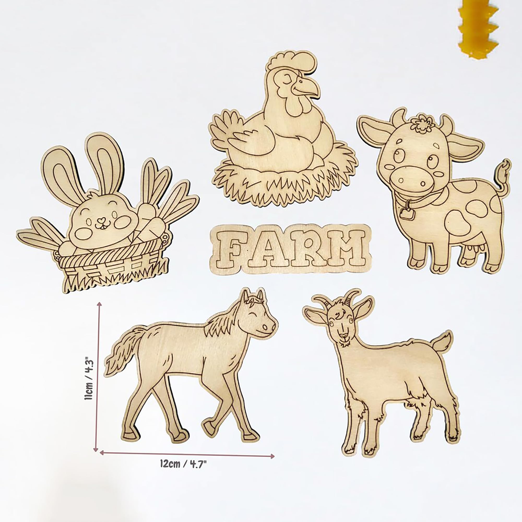 wooden farm animal cutouts