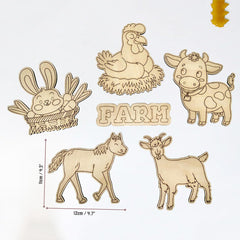 wooden farm animal cutouts