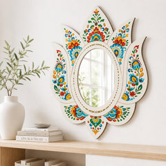 indian folk art mirror wall decor