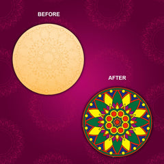 American Elm 3-Piece Mandala Art Board Set Pre-Marked MDF Circles DIY Painting Craft Kit for Wall Art