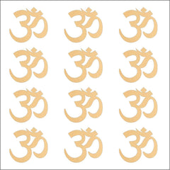 Repeating Om symbol pattern on a white background