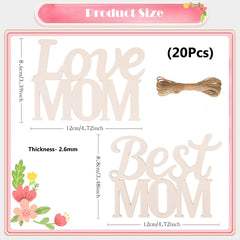 Unfinished wooden "Best Mom" shapes for Mother's Day crafts