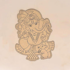 Cliths Wooden Ganesh Ji Cutout for DIY Craft Painting Premarked MDF Ganesha Shape for Kids Art Projects Indian Festival Decoration