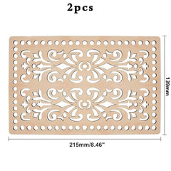 Cliths 2 Pcs Rectangular Wooden Bag Bases Unfinished Knitting Storage Bag Bottom for DIY Crafting & Weaving MDF Board