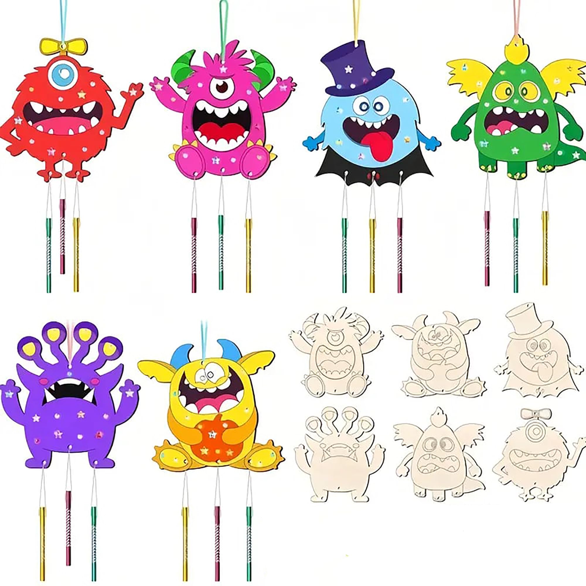art & craft kit birthday halloween monster craft for kids halloween ornaments wooden painting kit for kids wooden painting kit painting kit for kids art and craft gift for kids