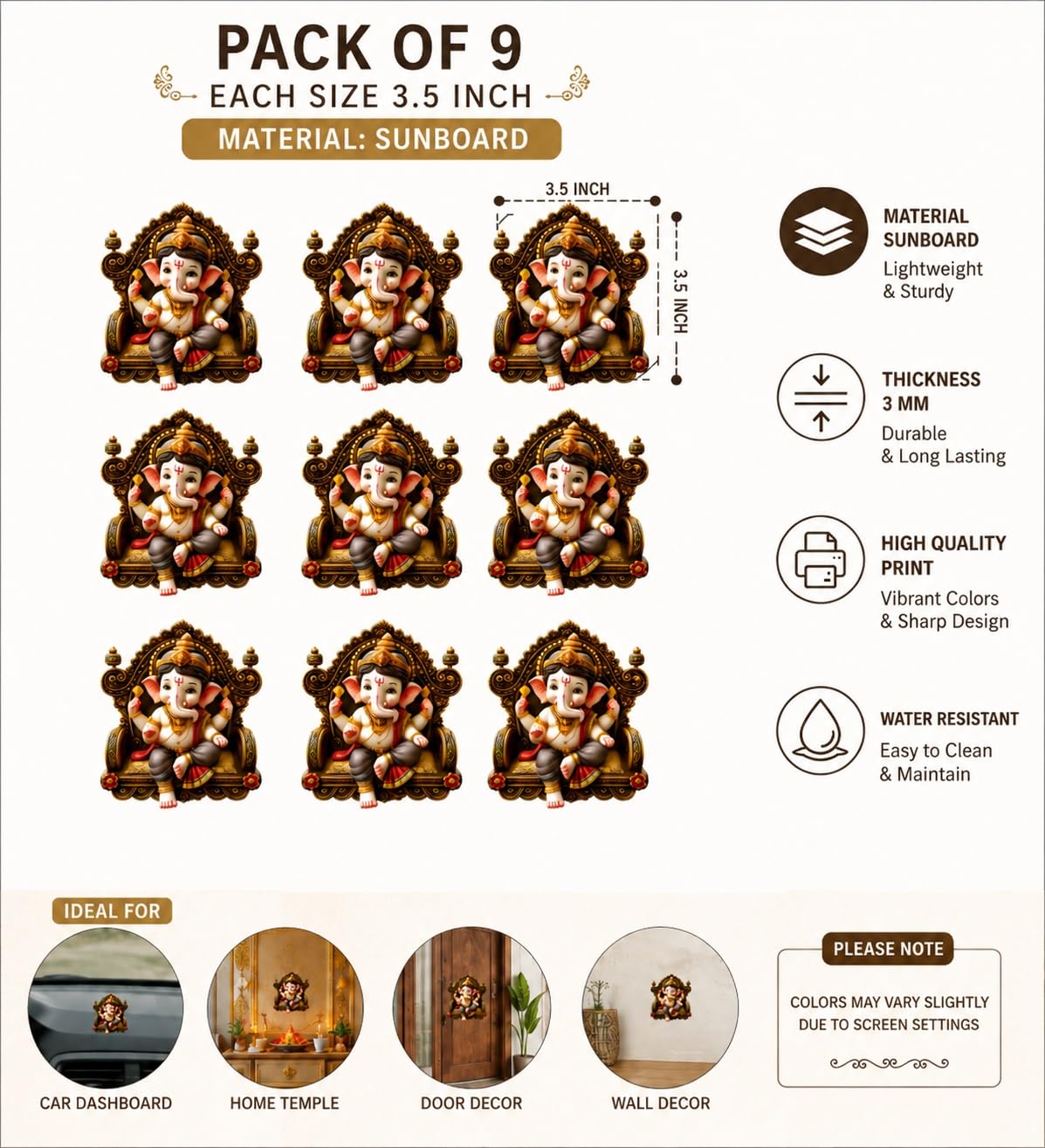 mandir decoration ganesha cutouts