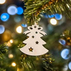Cliths 10 Pack Wooden Tree Ornaments Paintable MDF Blanks for Easter Crafts DIY Holiday Decor & Gifts