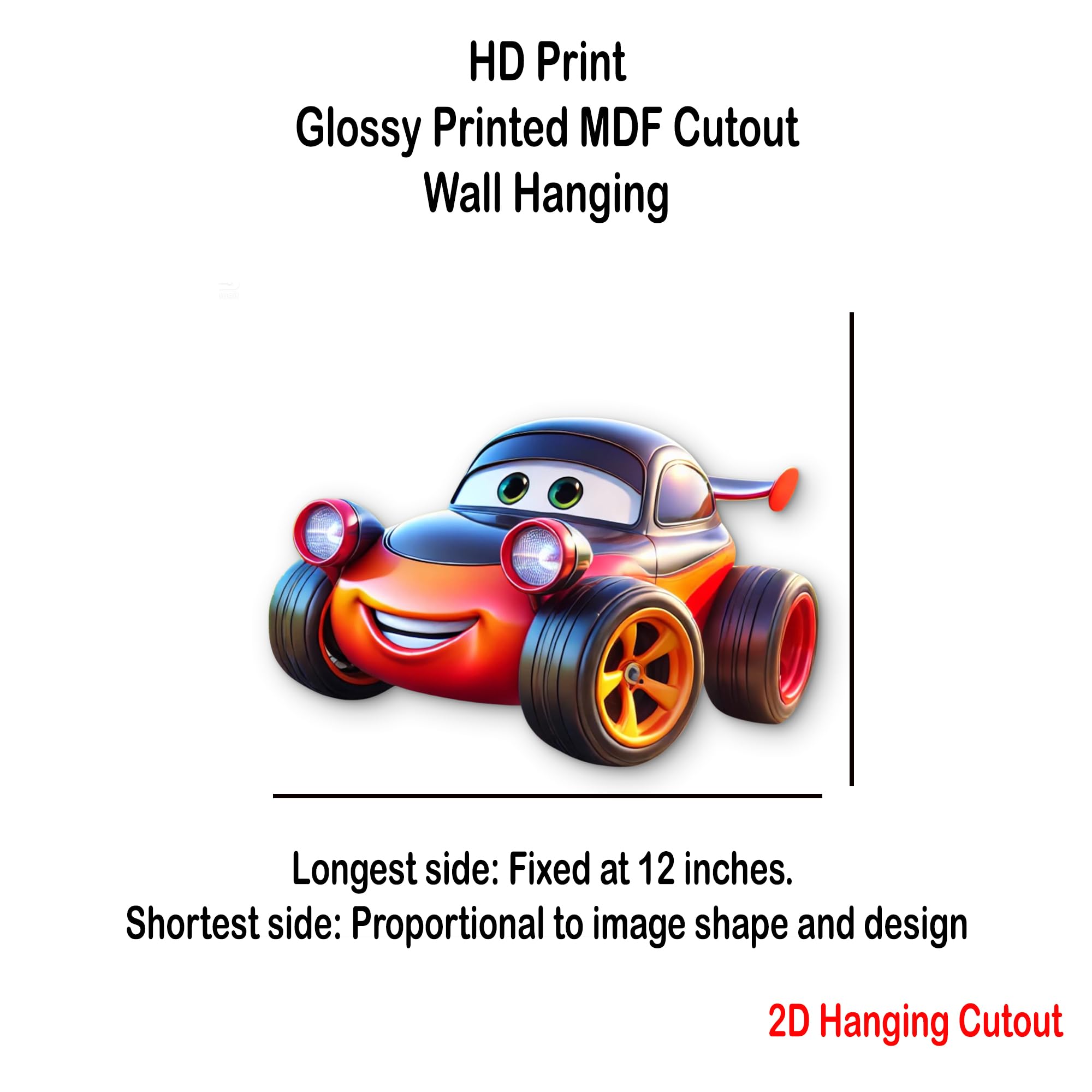 laser-cut 3d sports car mdf wall decor for kids room