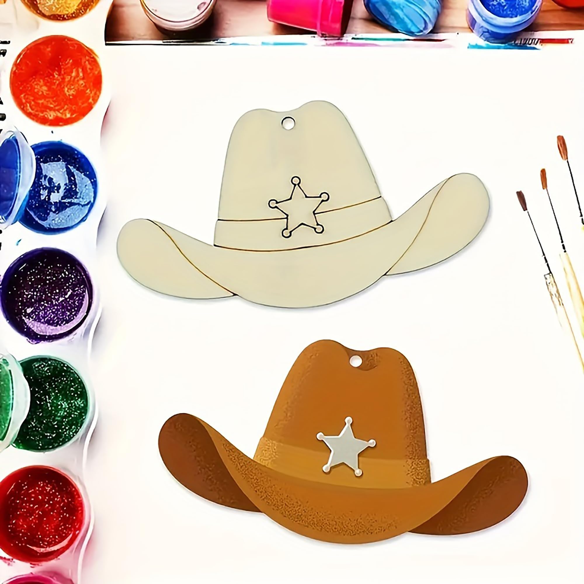 unfinished wooden cowboy hats