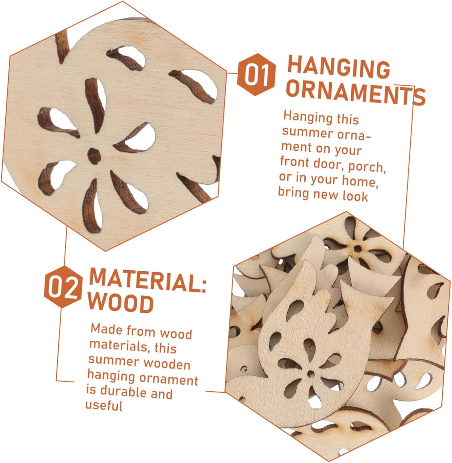 Christmas wooden ornaments