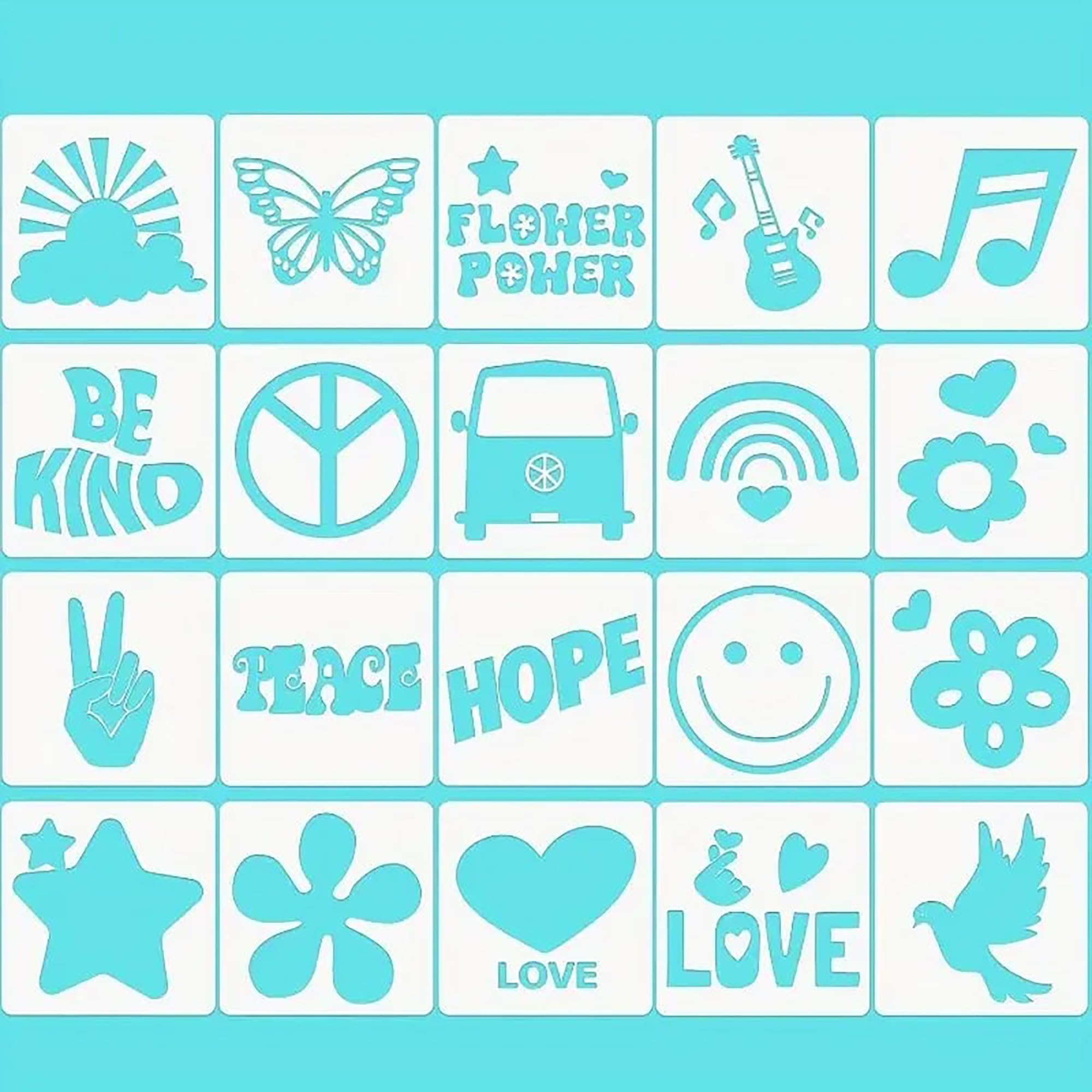 peace love stencils reusable