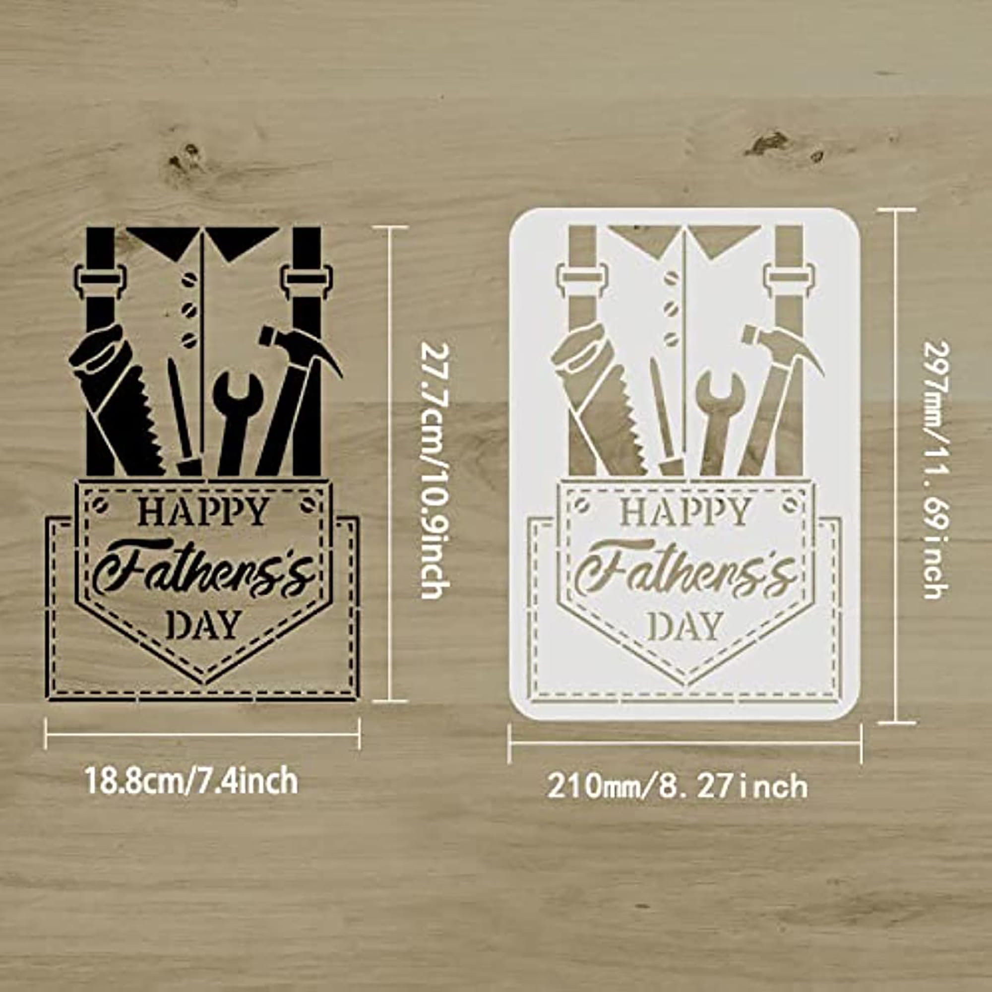 happy fathers day stencil reusable