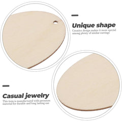 Cliths Pack of 20 Wood Earring Blanks Teardrop & Oval Shapes Pine MDF Pendants for DIY Jewelry Making Craft Supplies