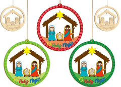 nativity wooden slices for diy crafts