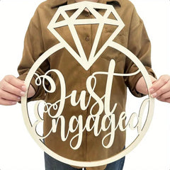 diamond ring wood cutout for engagement celebration