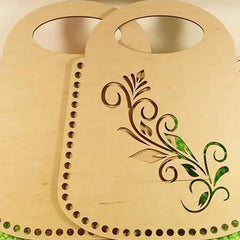 Cliths Pack of 2 Wooden Basket Bottoms DIY Crochet Bag Base MDF Purse Bottom for Handmade Tote, Market & Shoulder Bags
