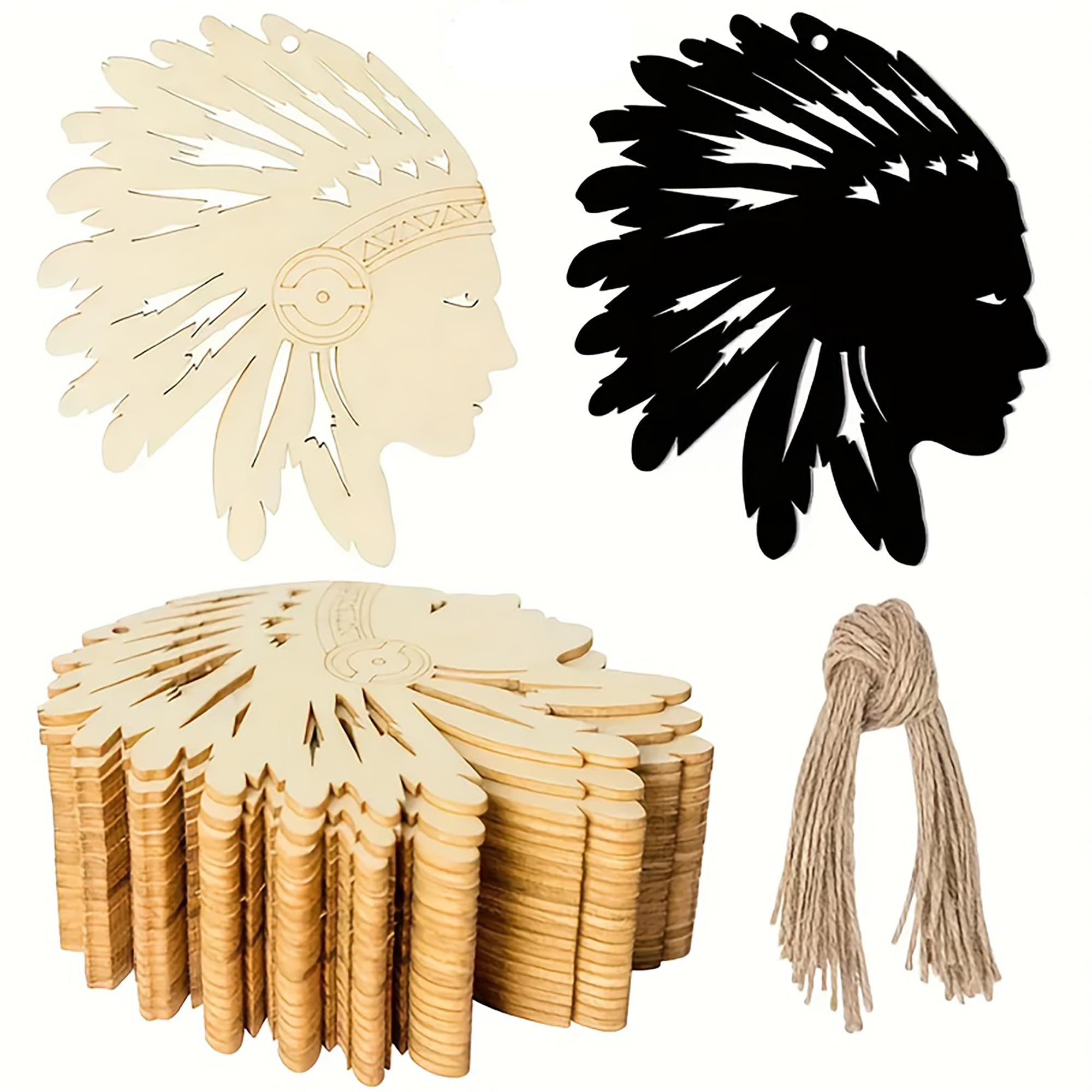 mdf wood chips for painting and graffiti indian headgear shaped wooden ornaments for christmas unfinished wooden cutouts for party decorations laser cut mdf craft pieces for wall hanging