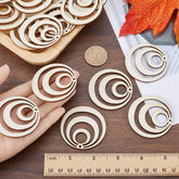 American Elm 50 Pcs Wooden Circle Earring Blanks MDF Discs for Jewelry Making, Macrame Pendants & Crafting Smooth Wood Rings