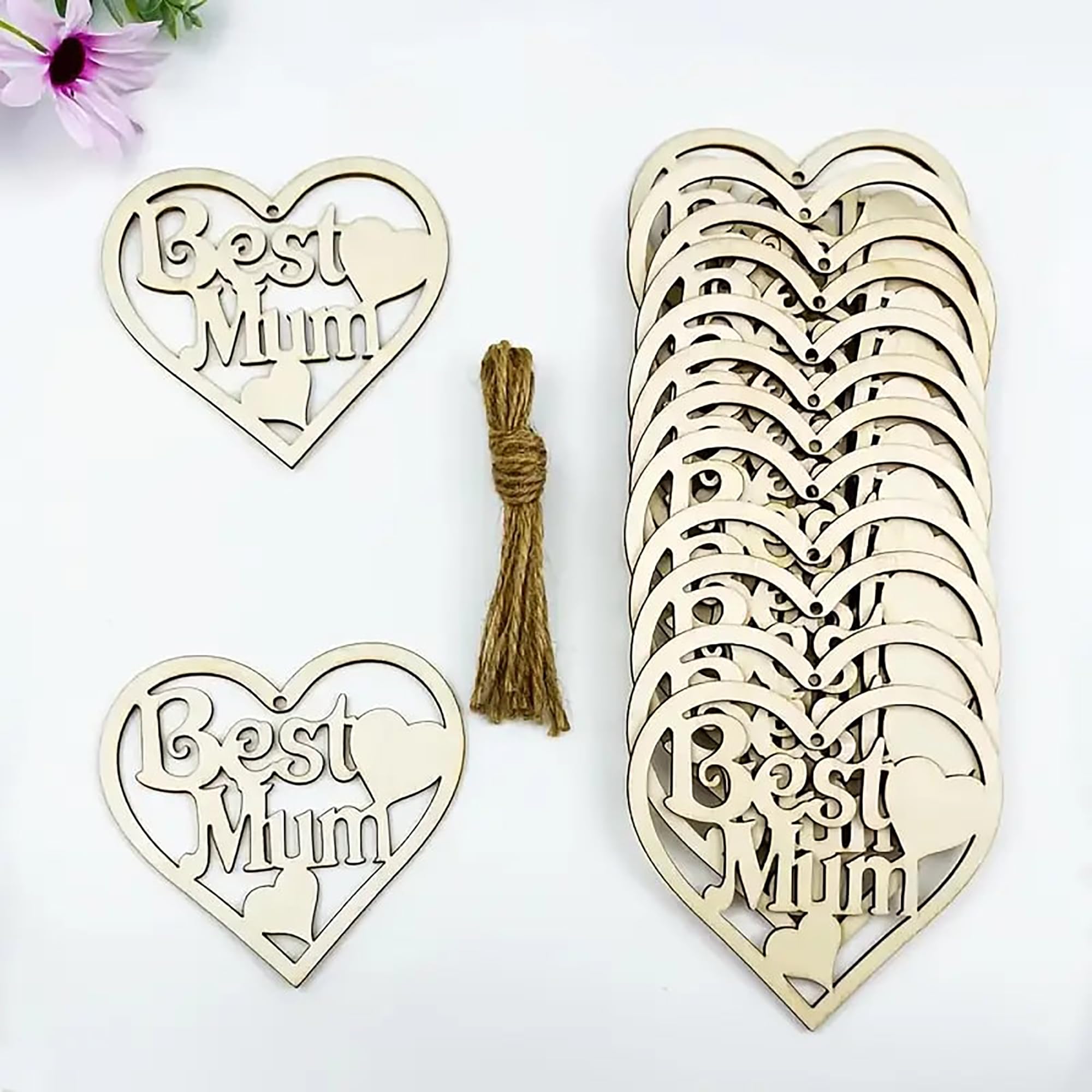 mdf wooden heart blanks for creative mother's day decorations