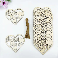 mdf wooden heart blanks for creative mother's day decorations