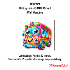 colorful 3d baby bus wall hanging for nursery décor