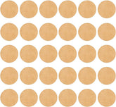 Multiple beige circular stickers arranged in a grid pattern.