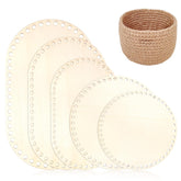 American Elm 5-Piece Oval Basket Bottom Set Wooden MDF Crochet Bases for DIY Storage Baskets & Crafts Weaving