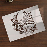 butterfly and flower stencil for diy painting
