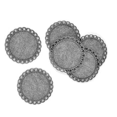 Cliths 6 Pack Napkin Shaped Felt Coasters Heat Resistant Drink Pads, Washable Dark Gray Table Protectors for Hot & Cold Beverages