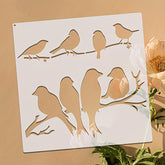 Cliths Birds on Branch Stencil Reusable Painting Template for Walls Fabric Wood DIY Art Craft (Pack of 1)