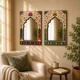 Pack of 2 Jharokha Mirror Wall Art for Home