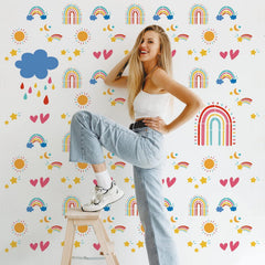 rainbow stencil for DIY wall art