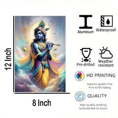 Decorative panel with a神像 design, size 8x12 inches, featuring waterproof, pre-drilled, weather-resistant, HD printing, and high-quality quality attributes.