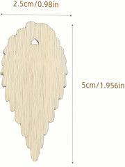 Cliths 50 Wooden Leaf Cutouts for DIY Painting Craft Shapes