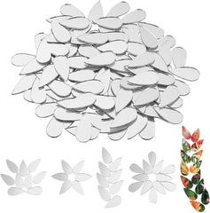 Cliths 150 Pcs Teardrop Shape Acrylic Mirror Tiles Non Adhesive for Wall Kids DIY Craft Project Decoration