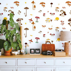 mushroom wall stencil for nursery decor