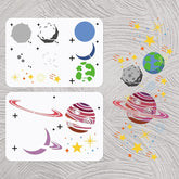 space planets wall stencils reusable