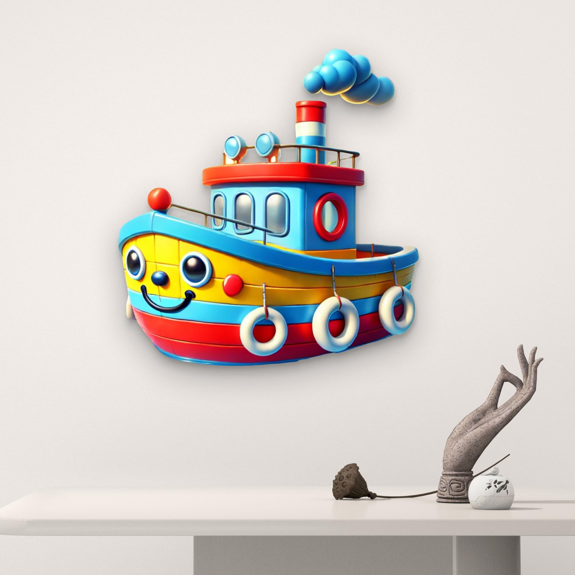 colorful mdf boat shapes for ocean themed playroom