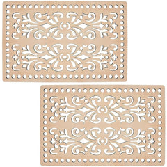 Cliths 2 Pcs Rectangular Wooden Bag Bases Unfinished Knitting Storage Bag Bottom for DIY Crafting & Weaving MDF Board
