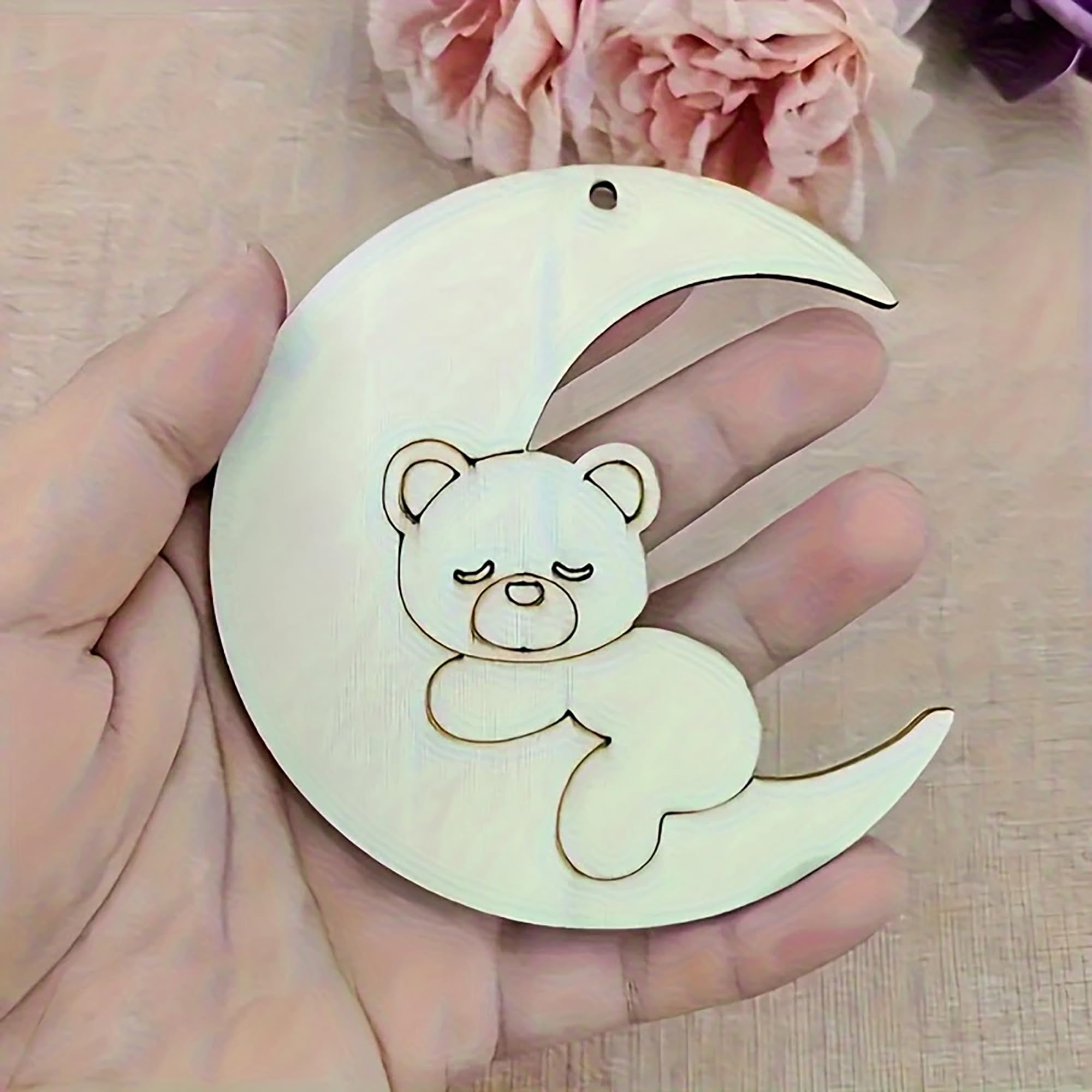 bear moon wooden decor blanks